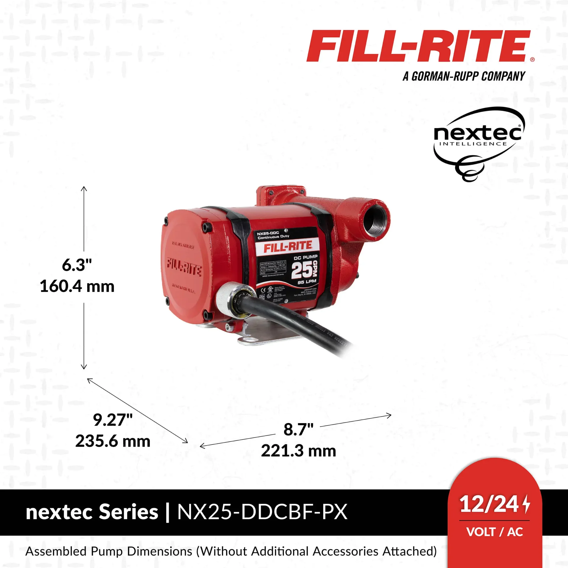 fill rite nx 25 duel voltage 95 lt/min pump